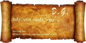 Dávid György névjegykártya